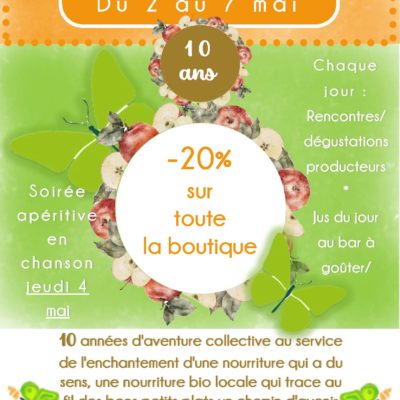 La boutique fête ses 10 ans du 2 au 7 mai !