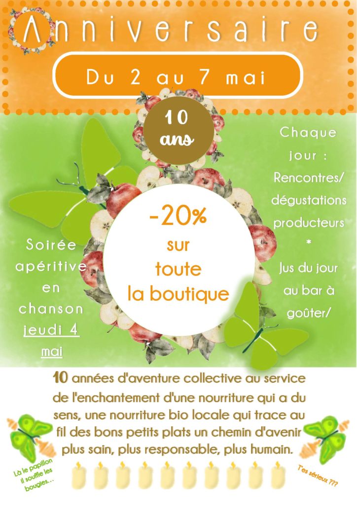 La boutique fête ses 10 ans du 2 au 7 mai !